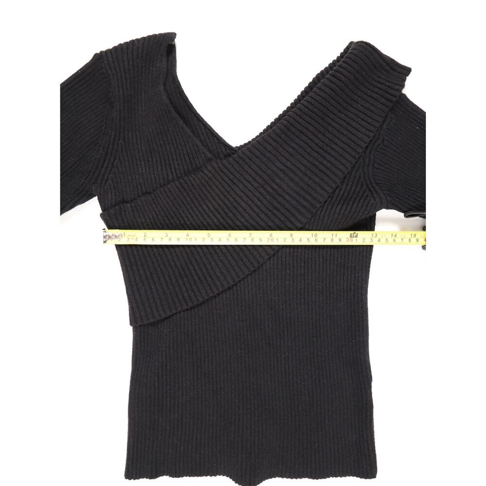 Revolve Quiet Luxury Greylin Penny Off Shoulder Ribbed Sweater Top Black S - Picture 10 of 13